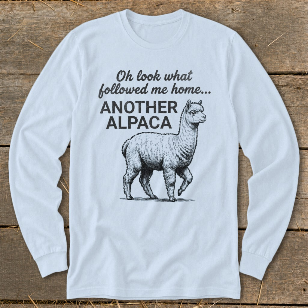 Long sleeve t-shirt with illustration and text: "Another Alpaca".