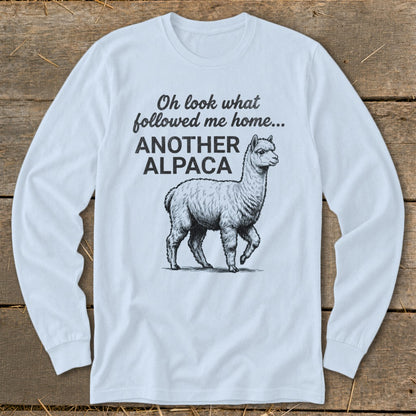 Long sleeve t-shirt with illustration and text: "Another Alpaca".