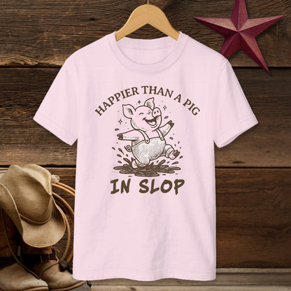 Happier Than A Pig In Slop Graphic T-shirt