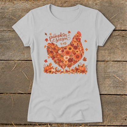Fall Floral Chicken Ladies Tee