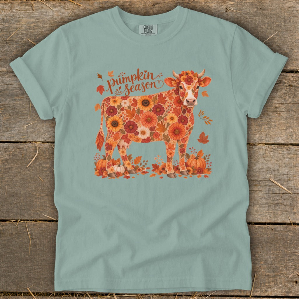 Fall Floral Cow Signature Tee