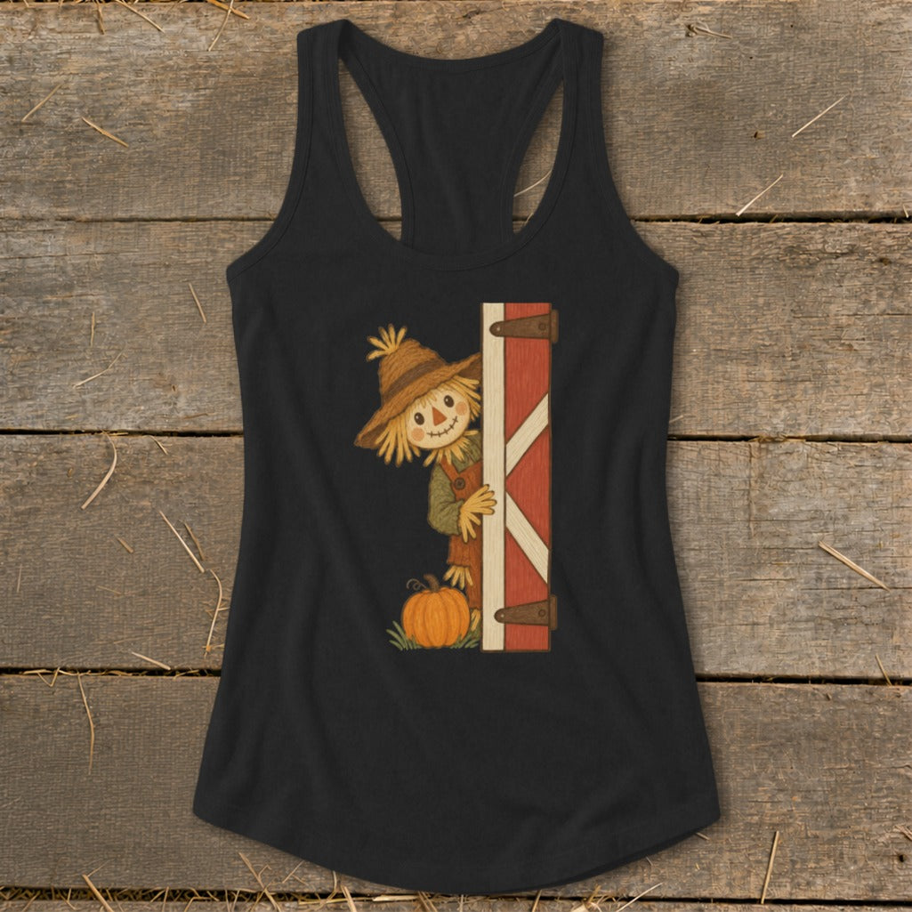Peeking Scarecrow Racerback Tank