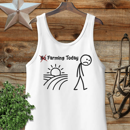 No Farming Sad Stickman with Sun Tank Top