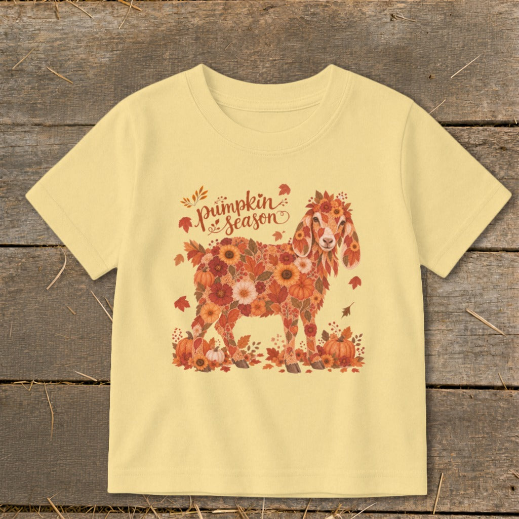 Fall Floral Nubian Goat Toddler Tee