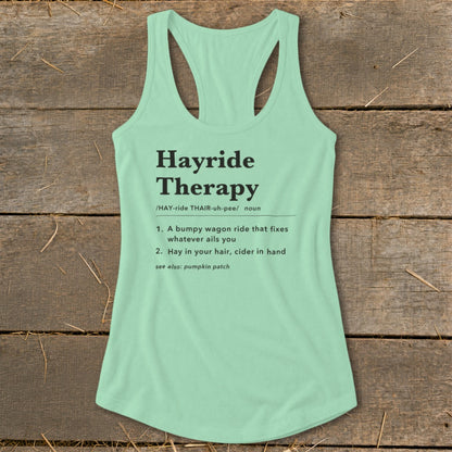 Hayride Therapy Definition Racerback Tank