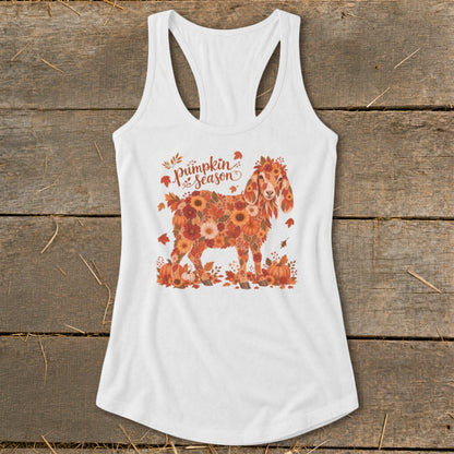 Fall Floral Nubian Goat Racerback Tank