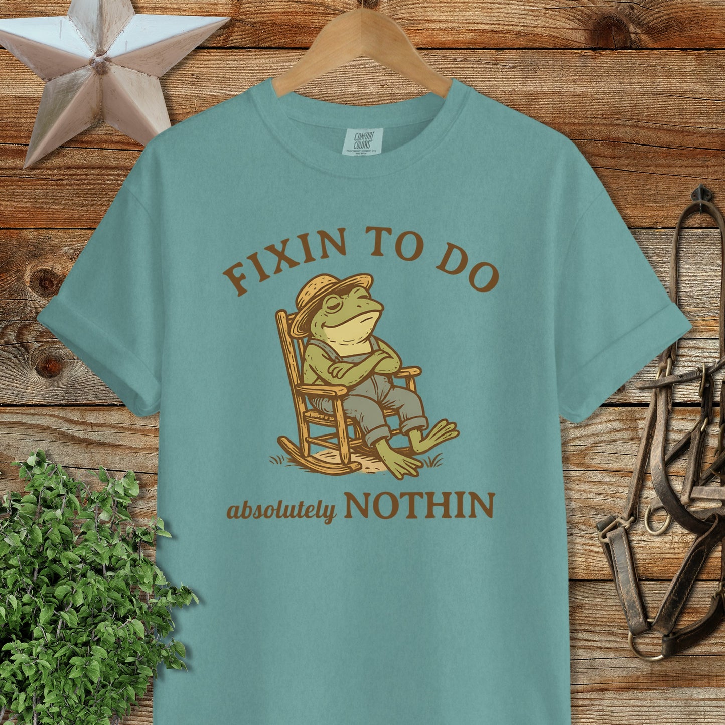 Fixin To Do Absolutely Nothin Relaxed Frog Graphic Shirt