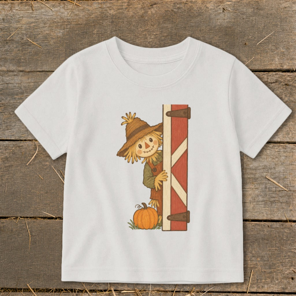 Peeking Scarecrow Toddler Tee