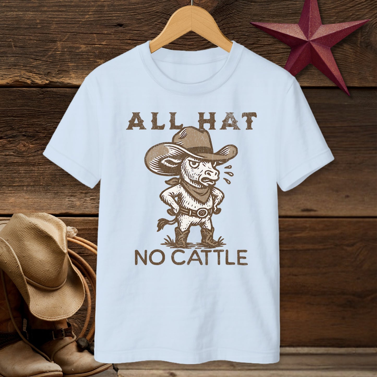 All Hat No Cattle Funny Cowboy T-shirt Gift