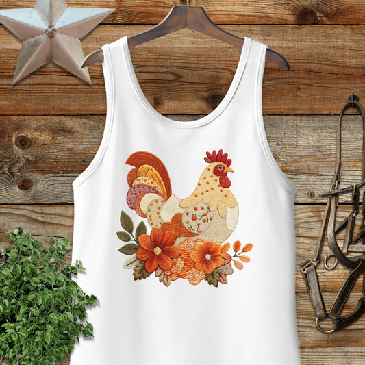Vibrant Rooster and Flowers Graphic Tank Top product