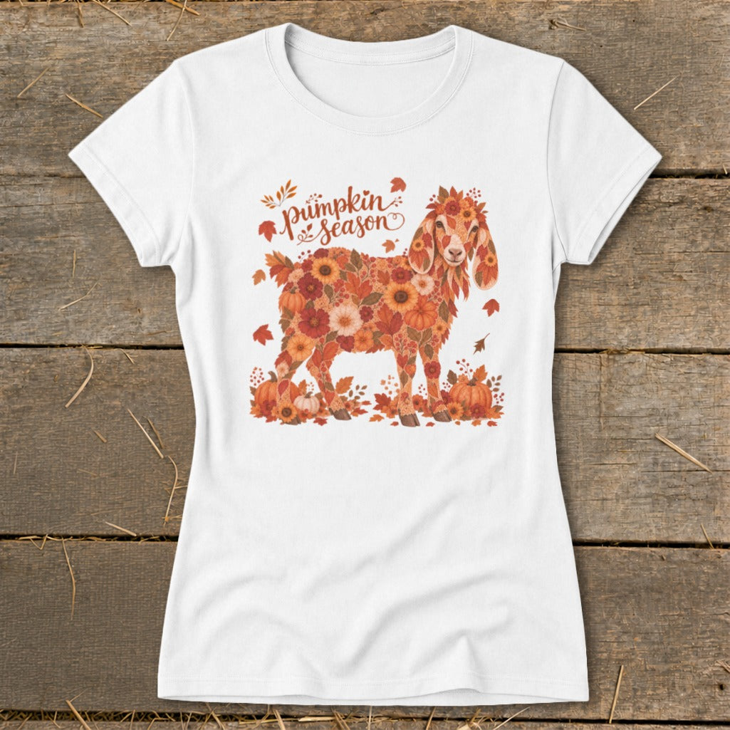 Fall Floral Nubian Goat Ladies Tee