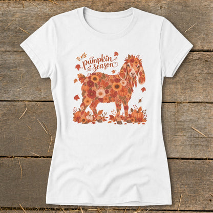 Fall Floral Nubian Goat Ladies Tee