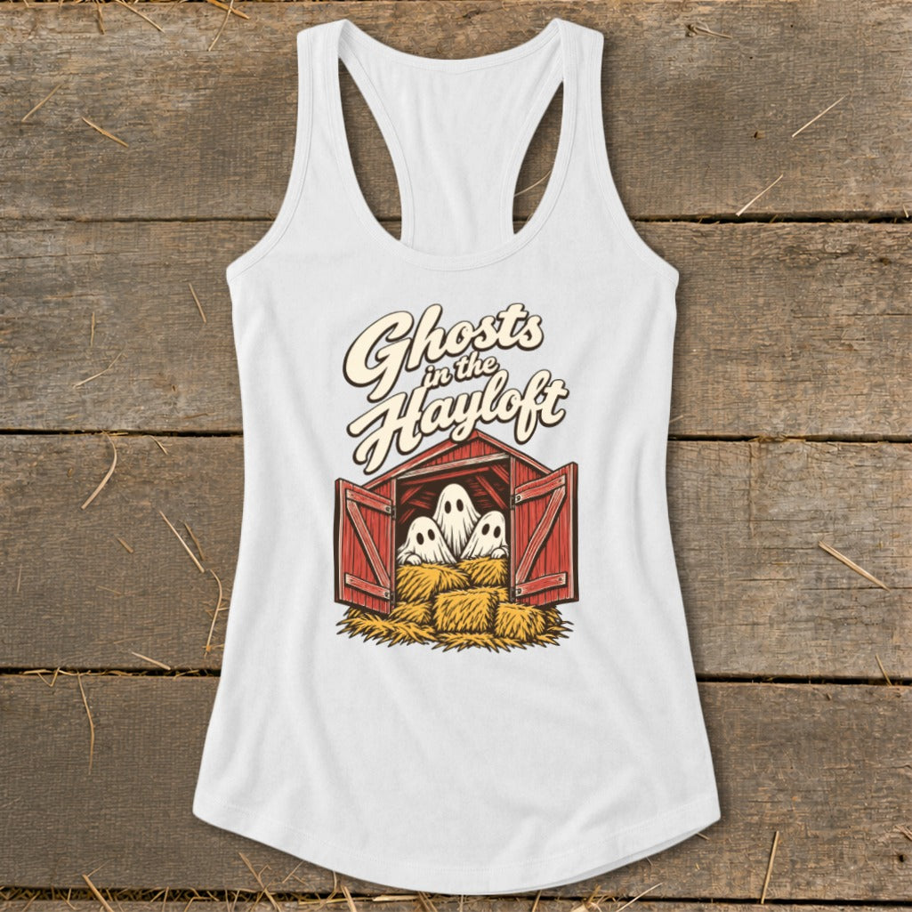 Ghosts in the Hayloft Racerback Tank