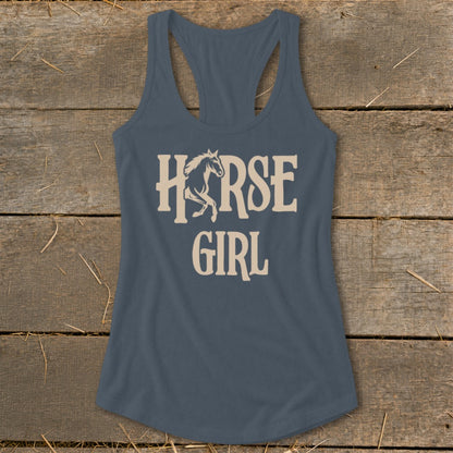 Blue tank top with "HORSE GIRL" text and horse graphic.
