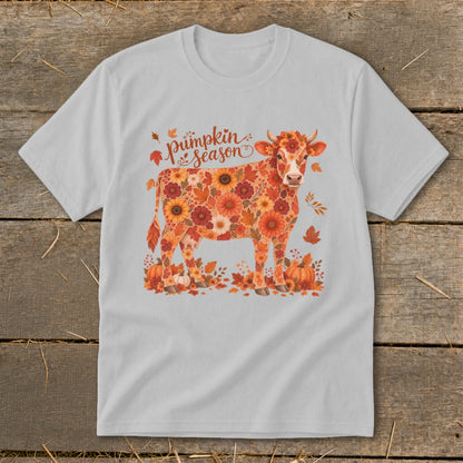 Fall Floral Cow Youth Tee