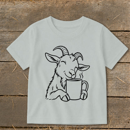 Morning Coffee Goat Toddler Tee