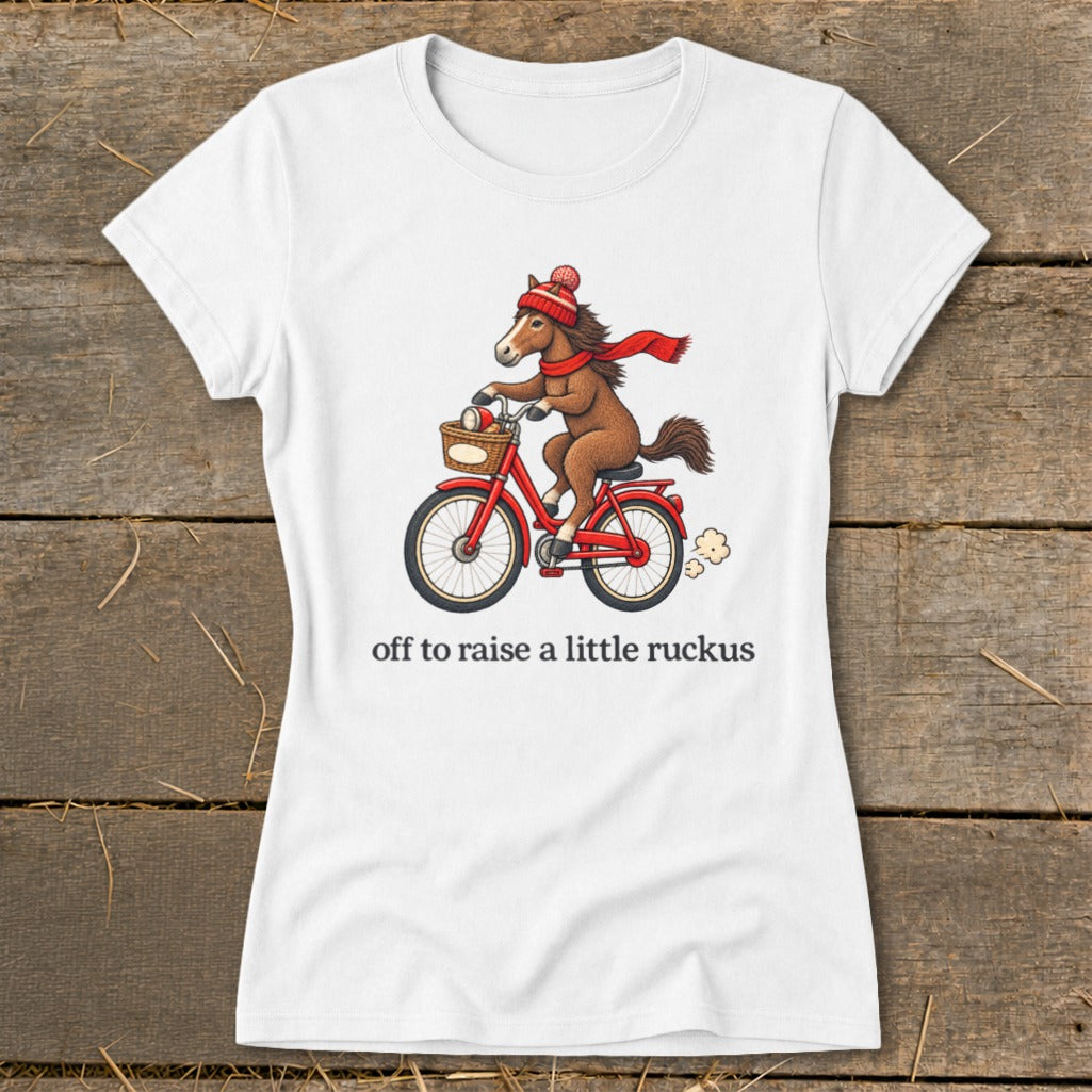 Off To Raise a Little Ruckus Ladies Tee