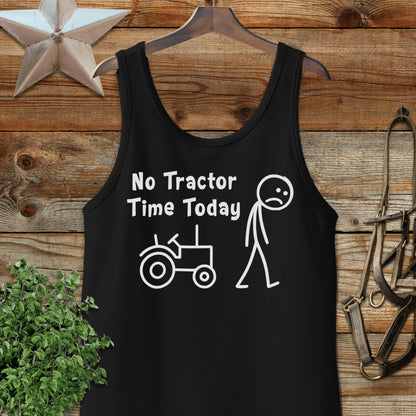 No Tractor Time Today Sad Stick Figure Tank Top