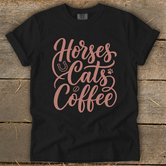 Horses, Cats & Coffee Signature Tee