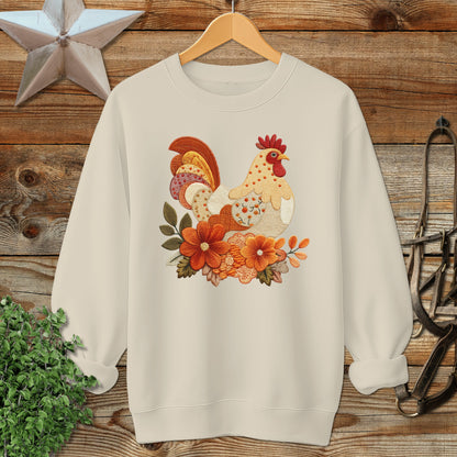 Colorful Rooster and Floral Design Sweatshirt product type
