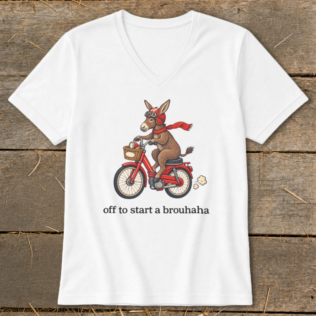 Off To Start a Brouhaha V-neck
