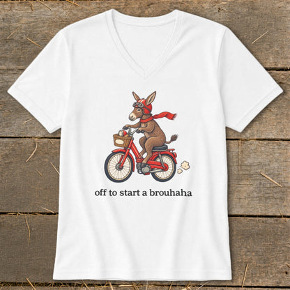 Off To Start a Brouhaha V-neck