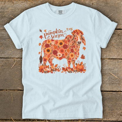 Fall Floral Brahman Cow Signature Tee