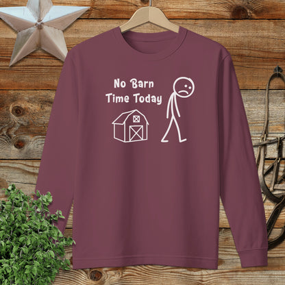 No Barn Time Today Stick Figure Long Sleeve Shirt