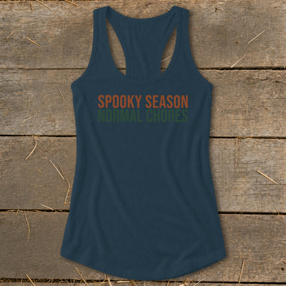 Spooky Season Normal Chores Racerback Tank