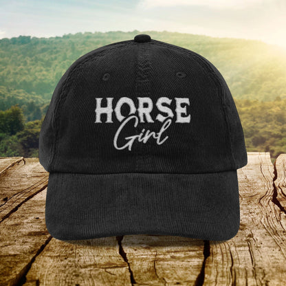 Hats Black / One size Horse Girl - Corduroy Cap
