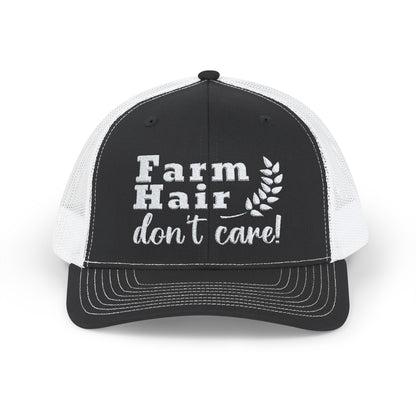 Hats Black / White / One size Farm Hair Don't Care - Trucker Cap