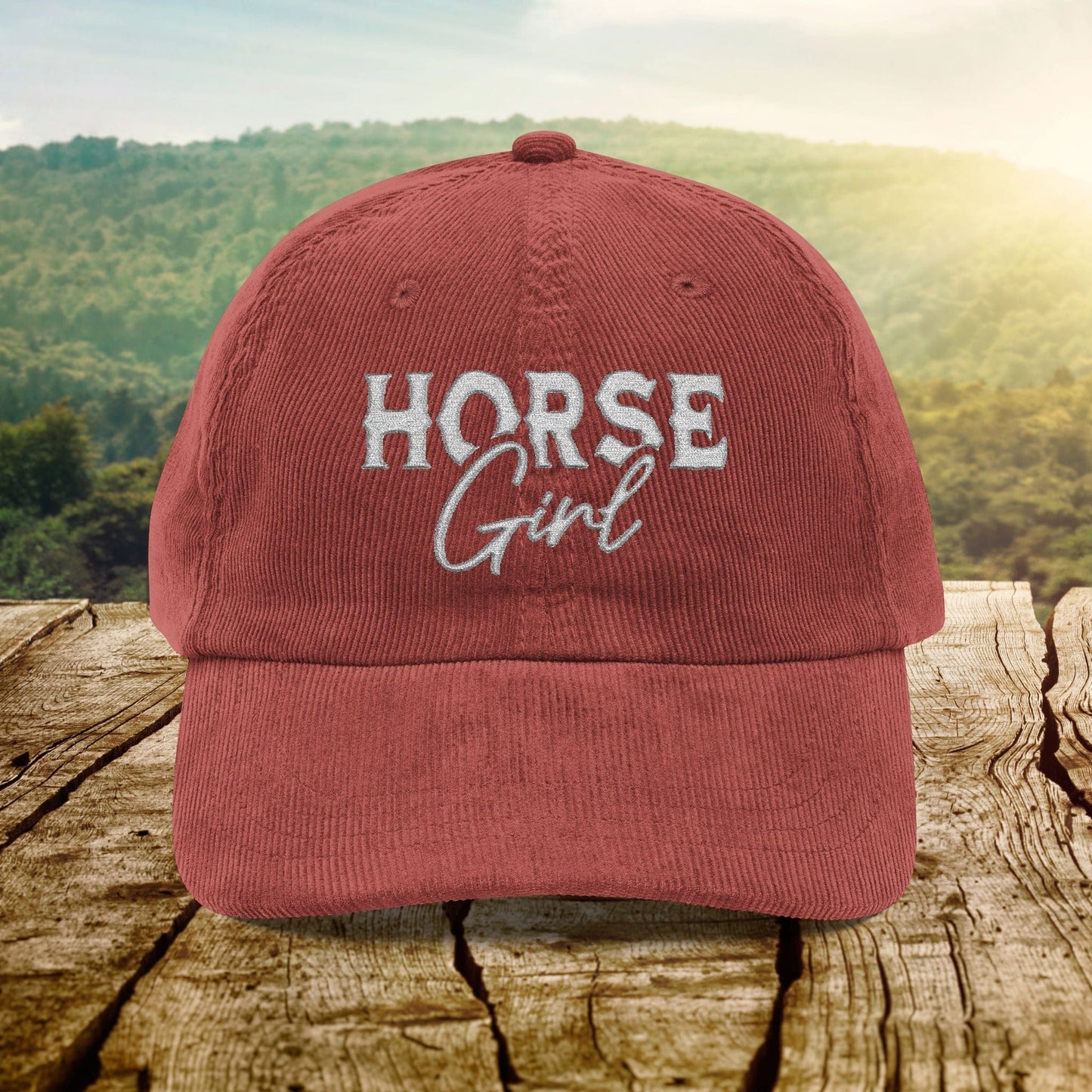 Hats Burgundy / One size Horse Girl - Corduroy Cap