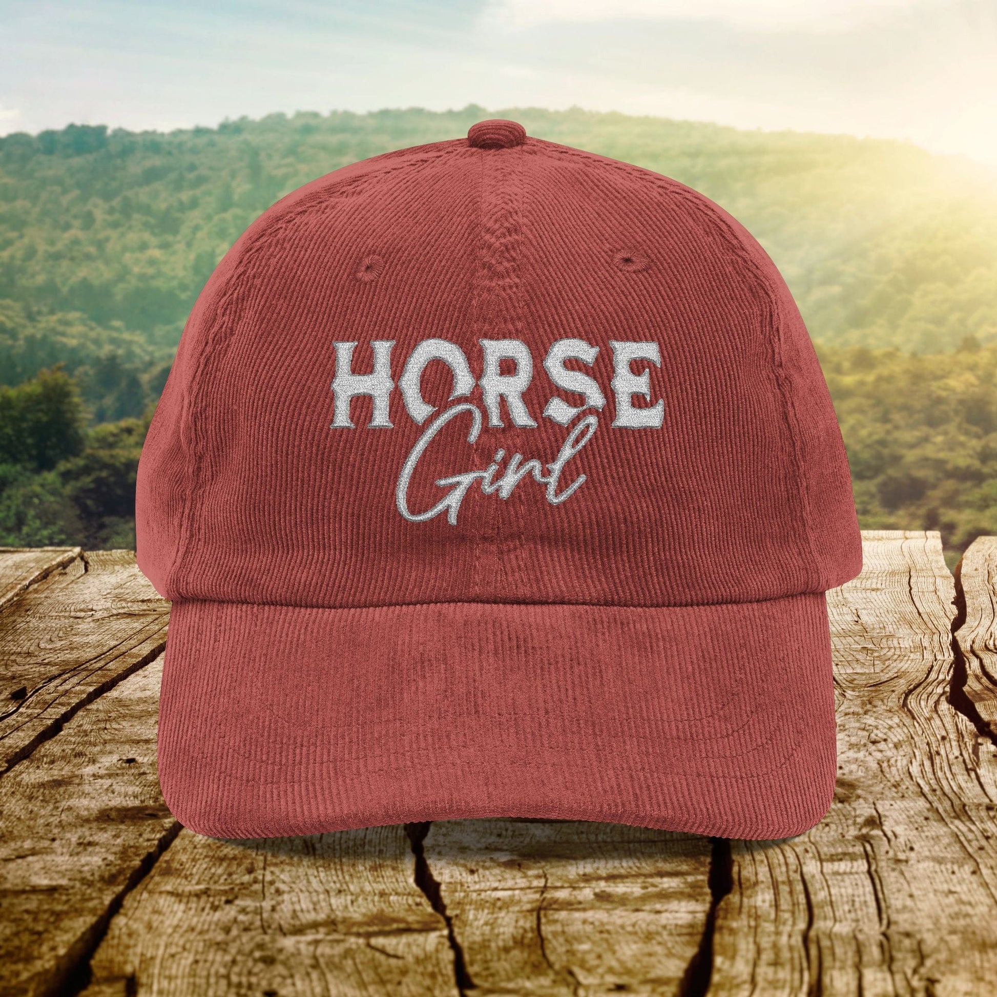 Hats Burgundy / One size Horse Girl - Corduroy Cap