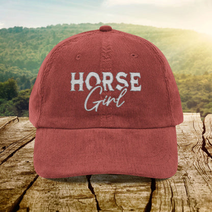Hats Burgundy / One size Horse Girl - Corduroy Cap