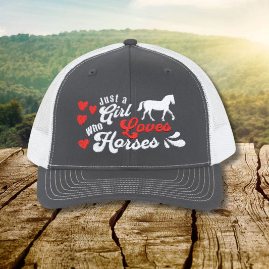 Hats GIrl Who Loves Horses - Trucker Cap