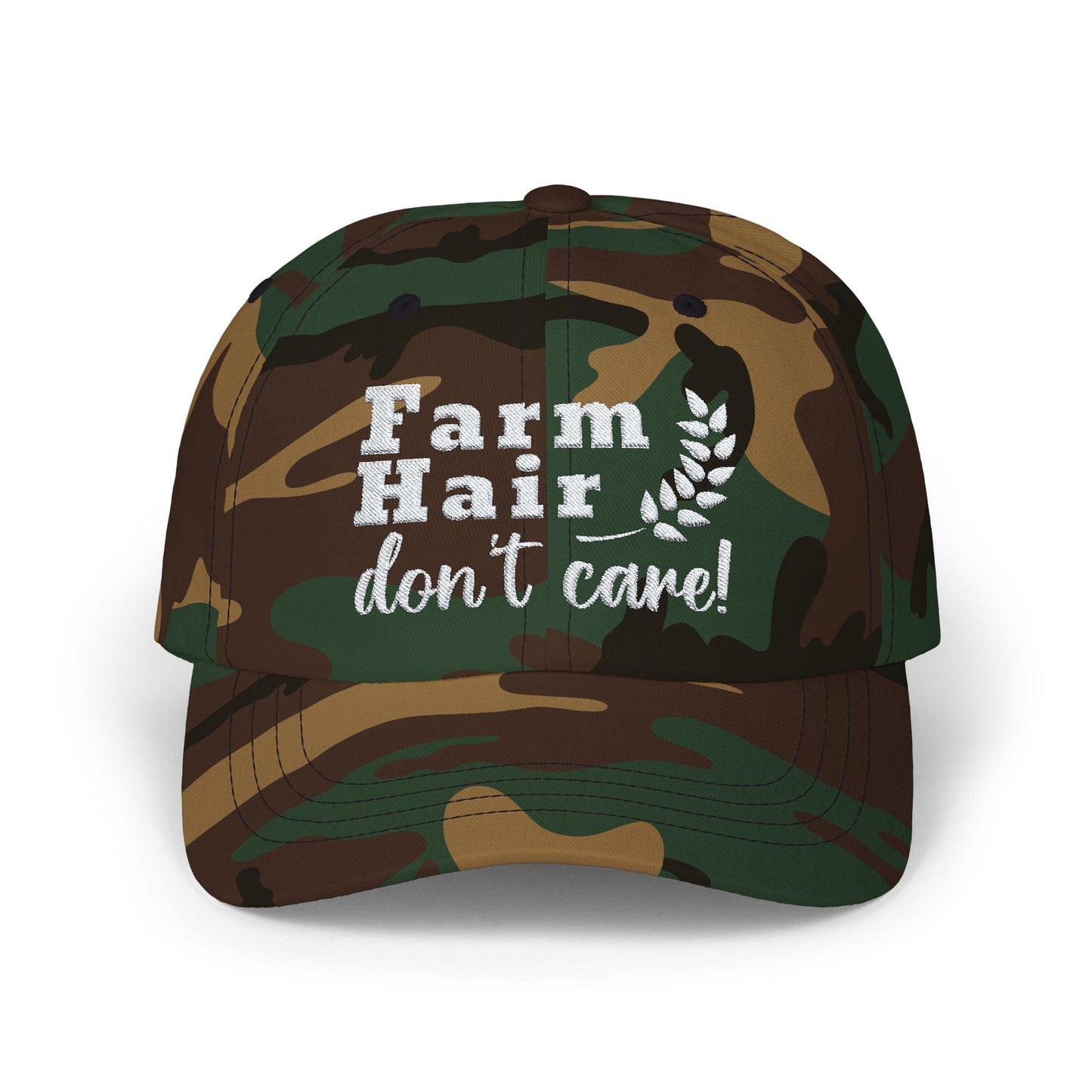 Hats Green Camo / One size Farm Hair Don't Care - Dad Cap