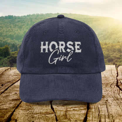 Hats Navy Blue / One size Horse Girl - Corduroy Cap