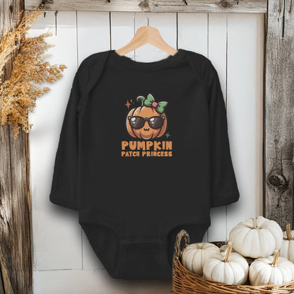 Holiday Baby Shirt Bodysuit Long Sleeve / Black / Newborn Pumpkin Patch Princess - Baby Shirt