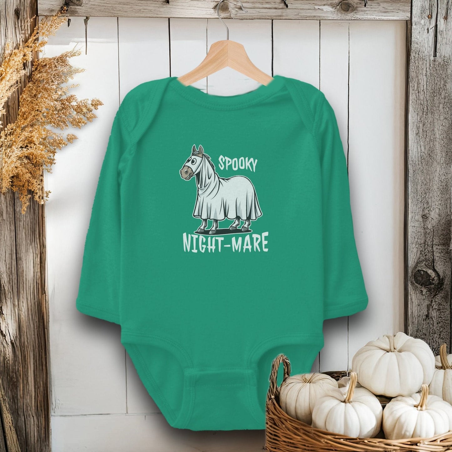 Holiday Baby Shirt Bodysuit Long Sleeve / Kelly / Newborn Spooky Nightmare Halloween - Baby Shirt