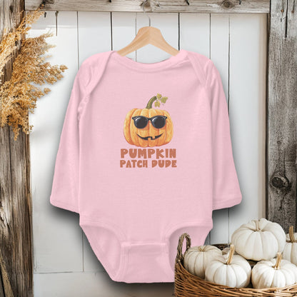 Holiday Baby Shirt Bodysuit Long Sleeve / Pink / Newborn Pumpkin Patch Dude - Baby Shirt