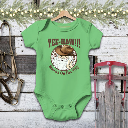 Holiday Baby Shirt Bodysuit Short Sleeve / Apple / Newborn Yee-Haw Santa Baby Shirt