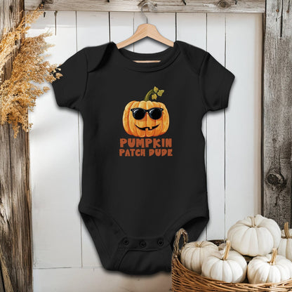 Holiday Baby Shirt Bodysuit Short Sleeve / Black / Newborn Pumpkin Patch Dude - Baby Shirt