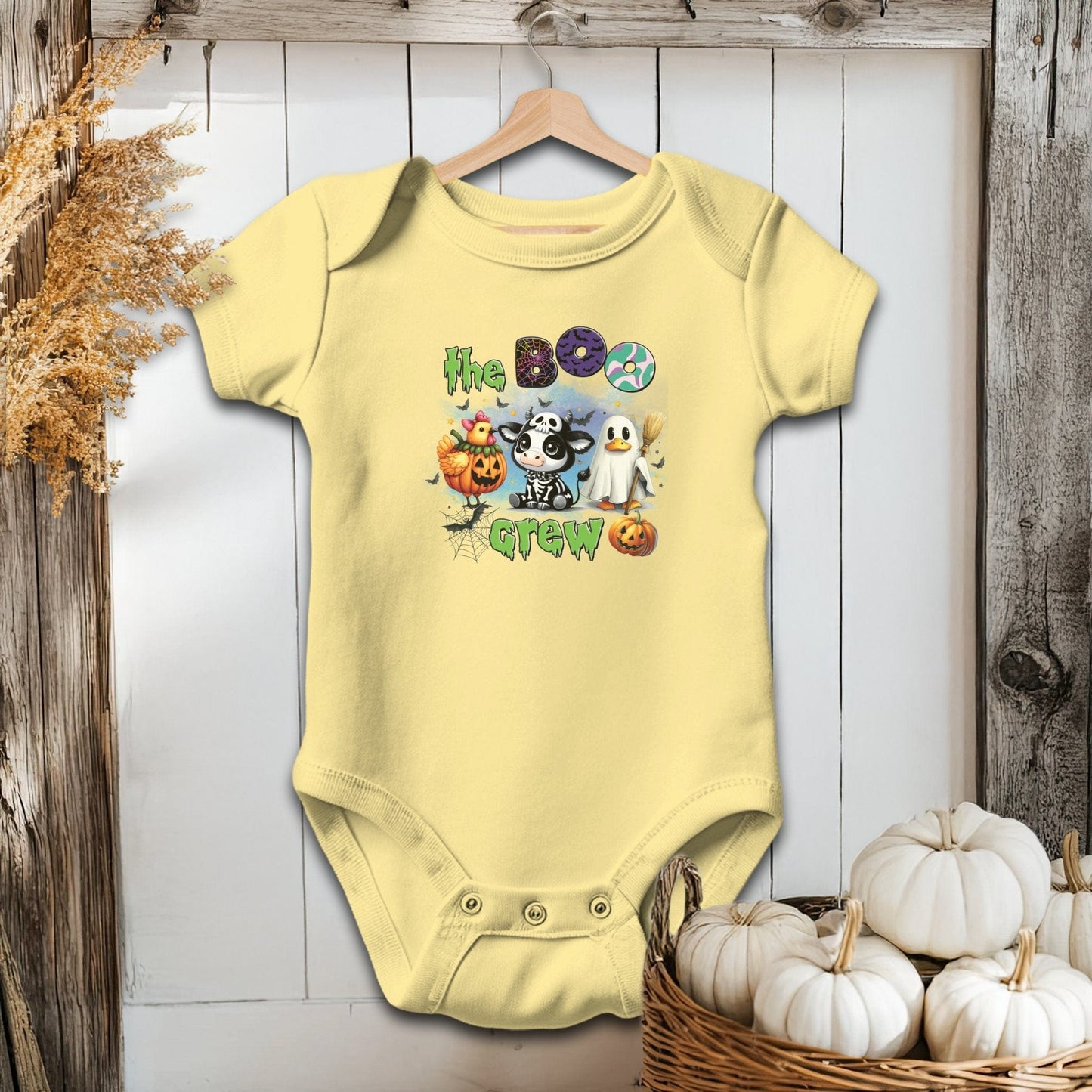 Holiday Baby Shirt Bodysuit Short Sleeve / Butter / Newborn The Boo Crew Halloween - Baby Shirt