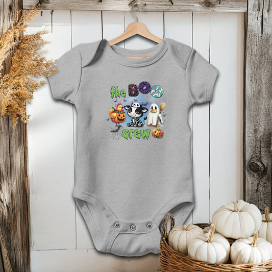 Holiday Baby Shirt Bodysuit Short Sleeve / Heather / Newborn The Boo Crew Halloween - Baby Shirt