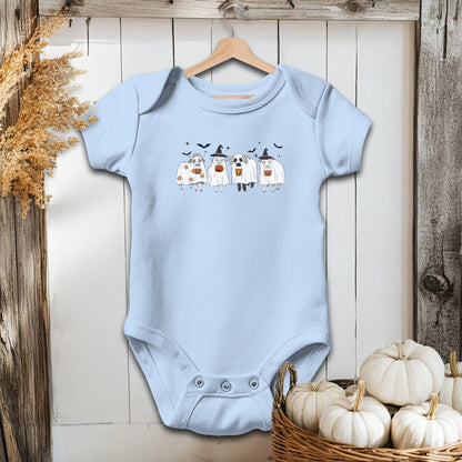 Holiday Baby Shirt Bodysuit Short Sleeve / Light Blue / Newborn Ghostly Sheep Halloween - Baby Shirt