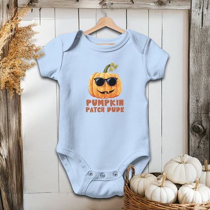 Holiday Baby Shirt Bodysuit Short Sleeve / Light Blue / Newborn Pumpkin Patch Dude - Baby Shirt