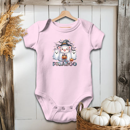 Holiday Baby Shirt Bodysuit Short Sleeve / Pink / Newborn Pig Ghosts Halloween - Baby Shirt