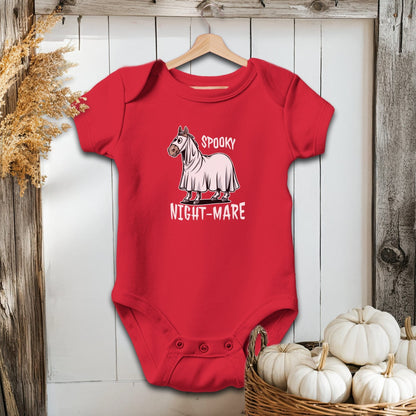 Holiday Baby Shirt Bodysuit Short Sleeve / Red / Newborn Spooky Nightmare Halloween - Baby Shirt