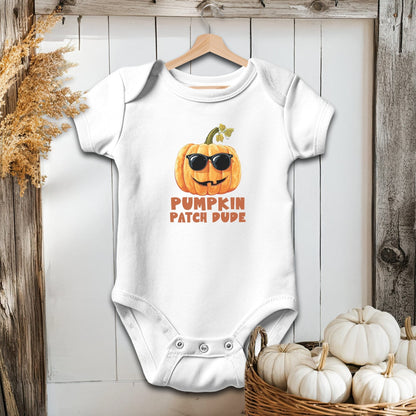 Holiday Baby Shirt Bodysuit Short Sleeve / White / Newborn Pumpkin Patch Dude - Baby Shirt