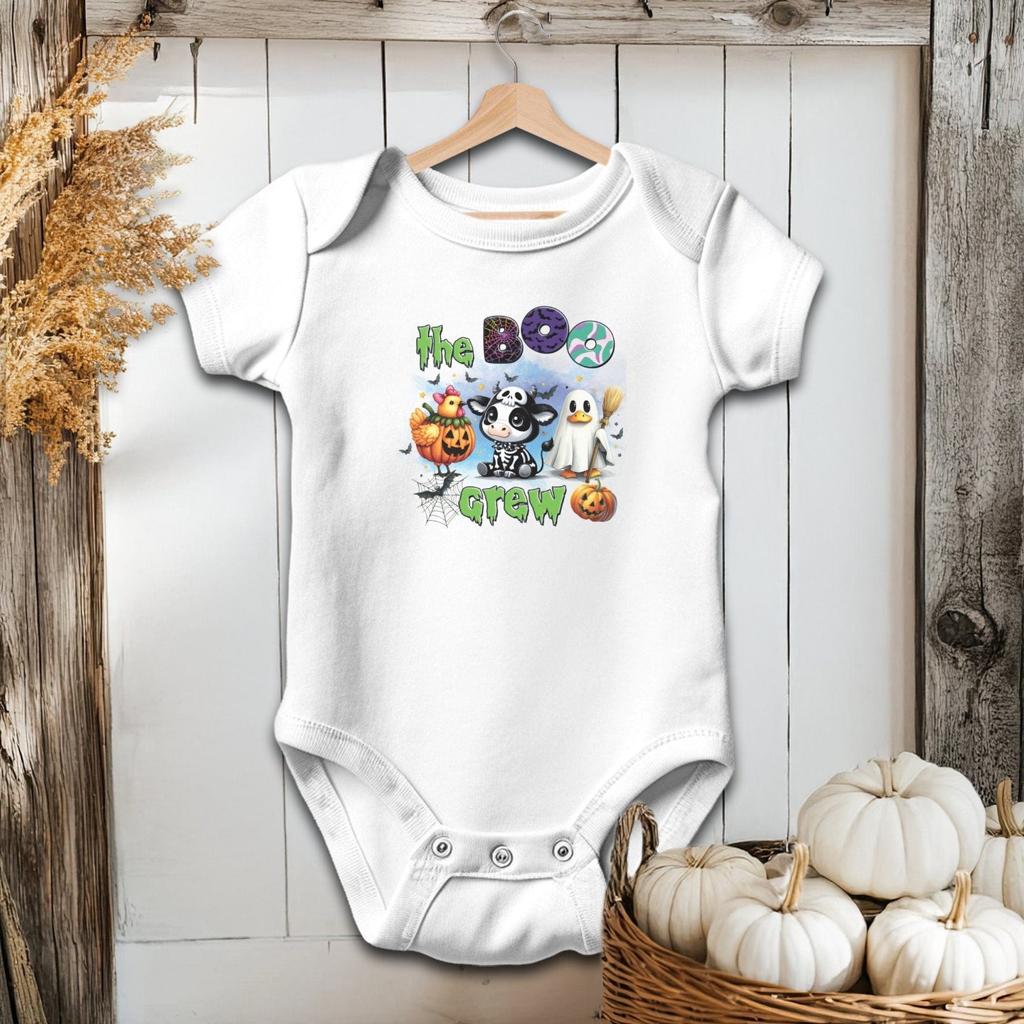 Holiday Baby Shirt Bodysuit Short Sleeve / White / Newborn The Boo Crew Halloween - Baby Shirt